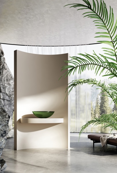 Раковина  овальная Abber Kristall AT2802Emerald полиэфирная смола цвет зеленый