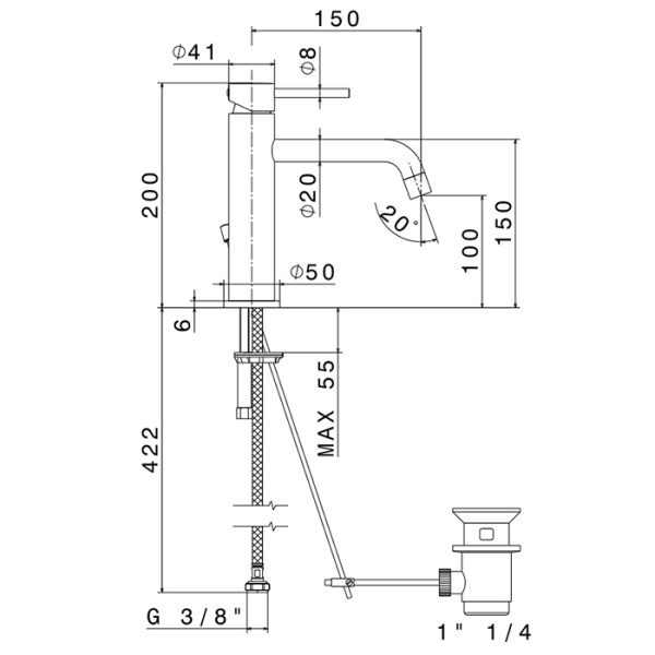 Смеситель для раковины Newform XT 4201.21.018 хром