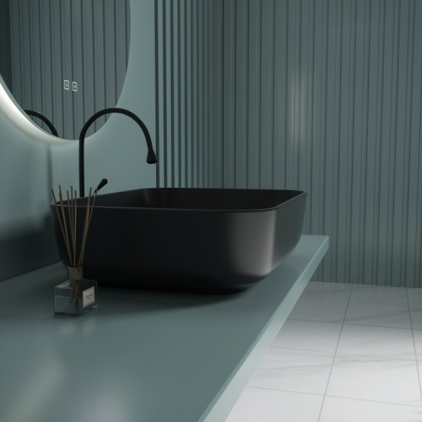 Раковина  прямоугольная Esbano ASTANES-N ESRNASTANMB фаянс цвет черный матовый