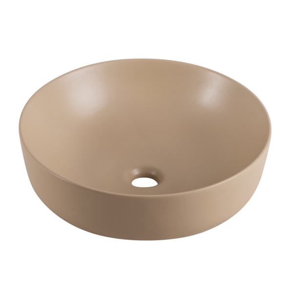 Раковина накладная круглая BelBagno  BB1315-H316 фаянс цвет бежевый матовый