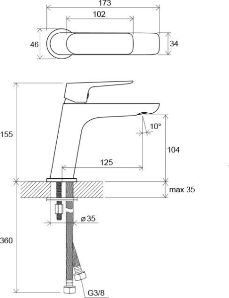 Смеситель для раковины Ravak Classic X070080 хром