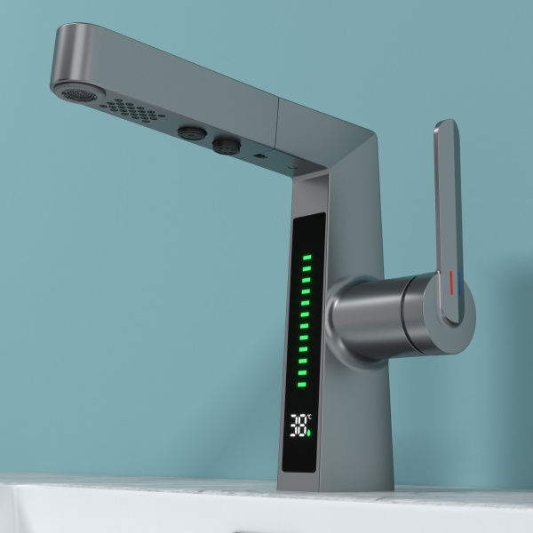 Смеситель для раковины Black&White Universe SD3029GM оружейная сталь