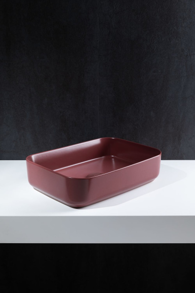 Раковина накладная прямоугольная Allen Brau Fantasy 4.11021.BD керамика цвет красный