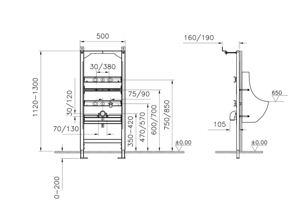 Инсталляция для писсуара VitrA  880-3800 