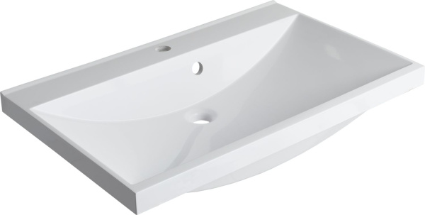 Раковина мебельная прямоугольная Aquanet Нота 00281221 литьевой мрамор цвет белый