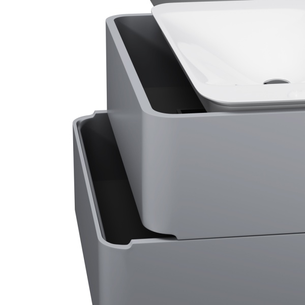 Тумба под раковину подвесная Am.Pm Sensation M30FHX0802FG 80 см  2 ящика цвет серый шелк 