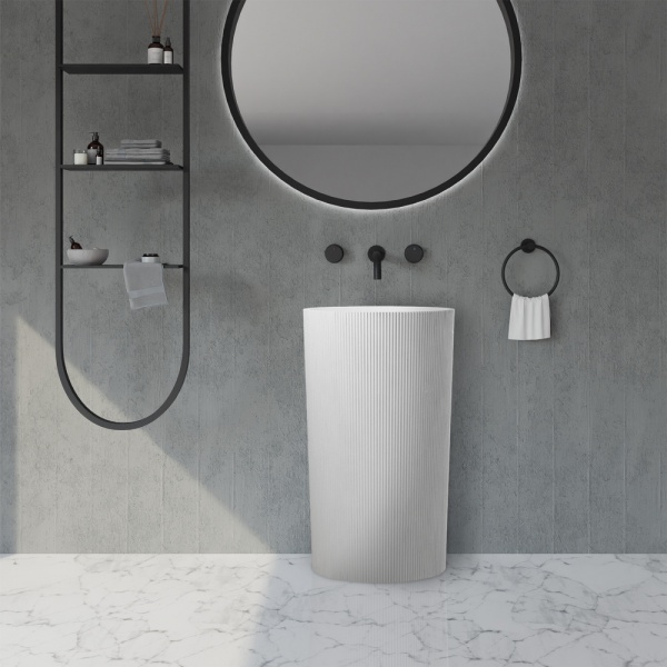 Раковина  круглая Abber STEIN AS2501-H искусственный камень цвет белый матовый