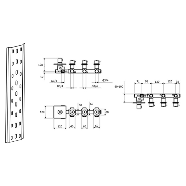 Смеситель для душа Webert Elio EL971502345 встраиваемый в стену 
с термостатом никель