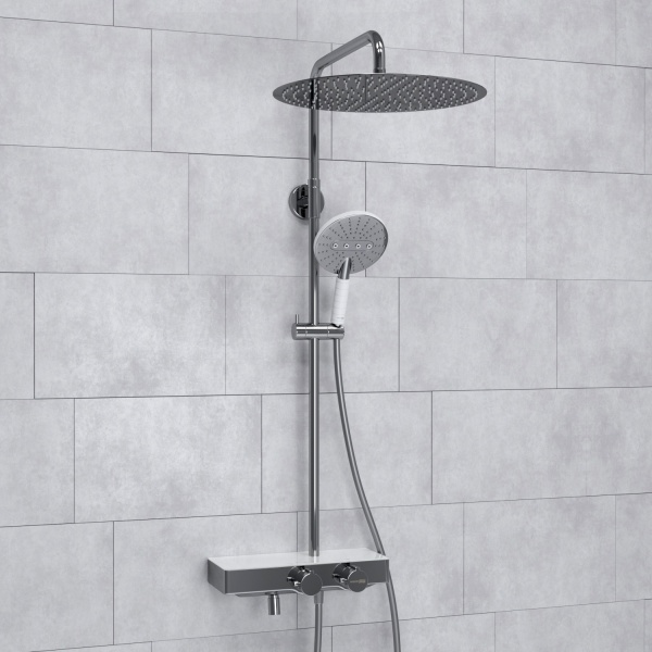 Душевая система со смесителем Wasserkraft  A113.117.059.CH Thermo монтаж настенная с термостатом хром