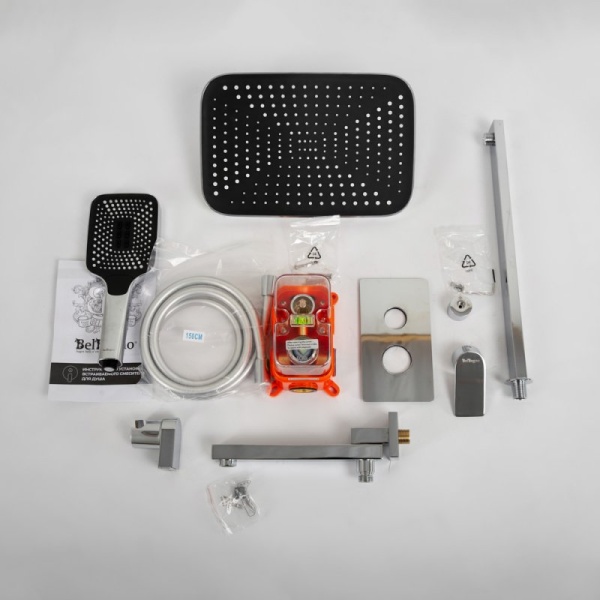 Душевая система со смесителем BelBagno Due DUE-VDSET-CRM монтаж встраиваемая в стену без термостата хром