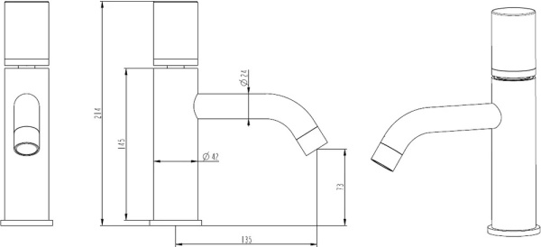 Смеситель для раковины Boheme Stick 121-W-MR 