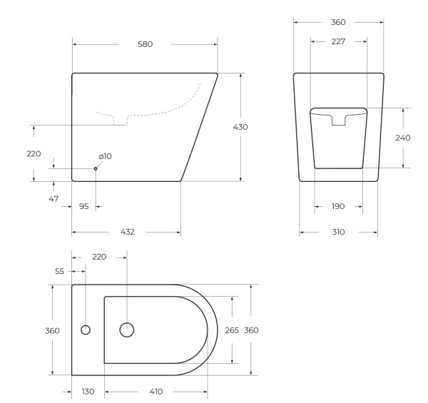 Биде напольное BelBagno Flay-R BB1003B фаянс, цвет белый