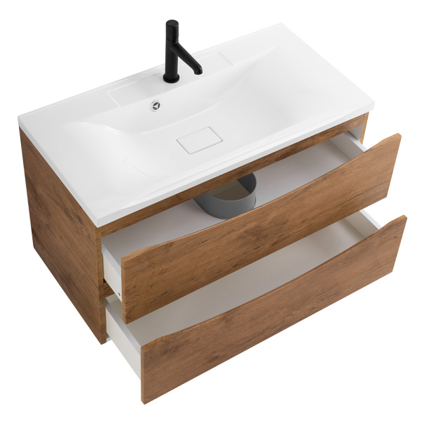 Тумба под раковину подвесная BelBagno Marino MARINO-900-2C-SO-RN-P 90 см  2 ящика цвет Rovere Nature 