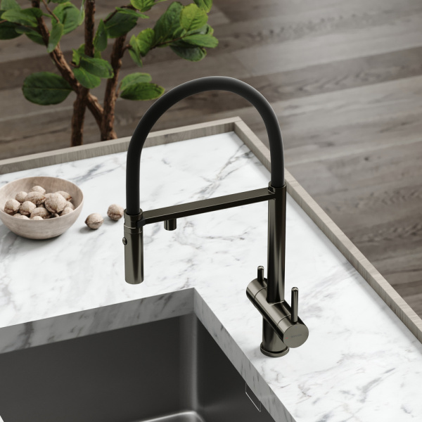 Смеситель для кухни Sancos Imola SC4010GG с подключением к фильтру вороненая сталь/черный