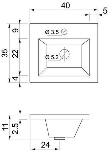 Раковина мебельная квадратная  Aquanet Нота NEW 00204094 литьевой мрамор цвет белый