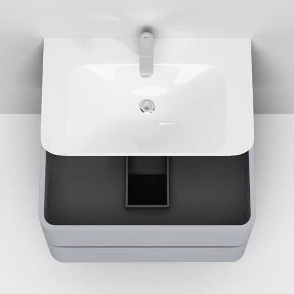 Тумба под раковину подвесная Am.Pm Sensation M30FHX0802FG 80 см  2 ящика цвет серый шелк 