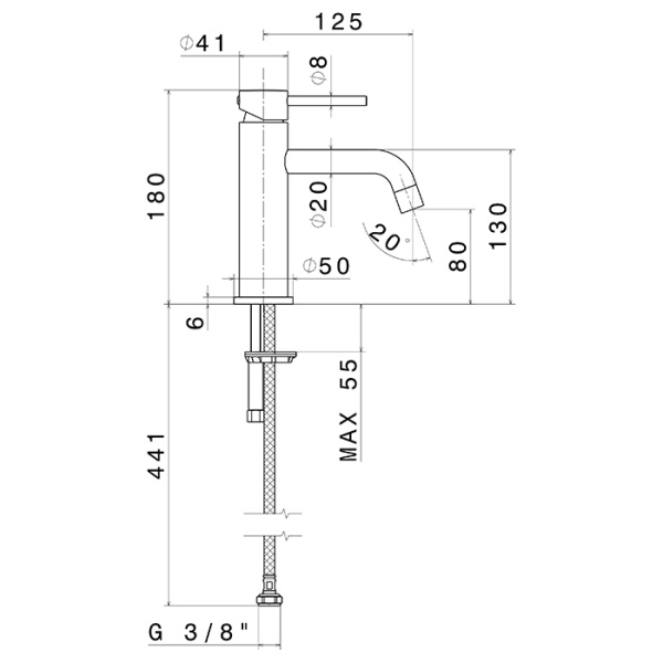 Смеситель для раковины Newform XT 4208.21.018 хром