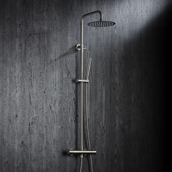 Душевая система со смесителем Newform X-Steel 316 69650X.50.050 монтаж настенная с термостатом stainless steel