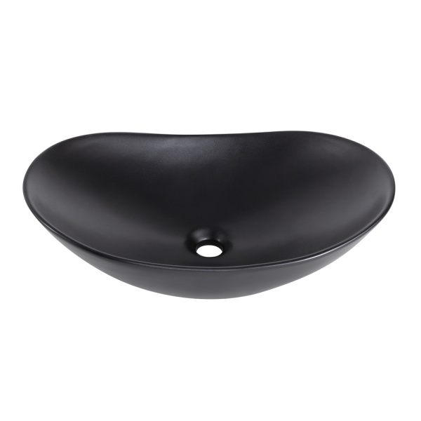 Раковина накладная овальная BelBagno  BB1404-H301 фаянс цвет черный матовый