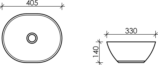 Раковина накладная овальная Ceramica Nova Element CN6016 фарфор цвет белый