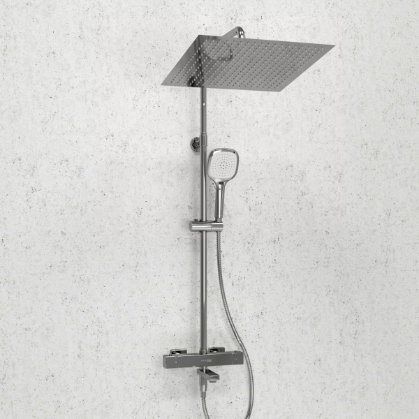 Душевая система со смесителем Wasserkraft  A199.119.065.010.CH Thermo монтаж настенная с термостатом хром