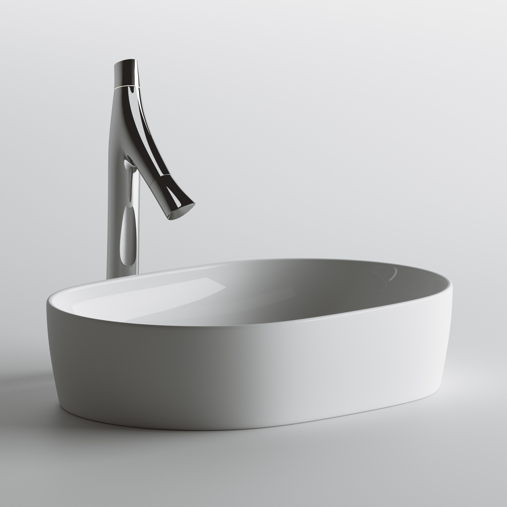 Раковина накладная овальная Ceramica Nova Element CN6047 фарфор цвет белый
