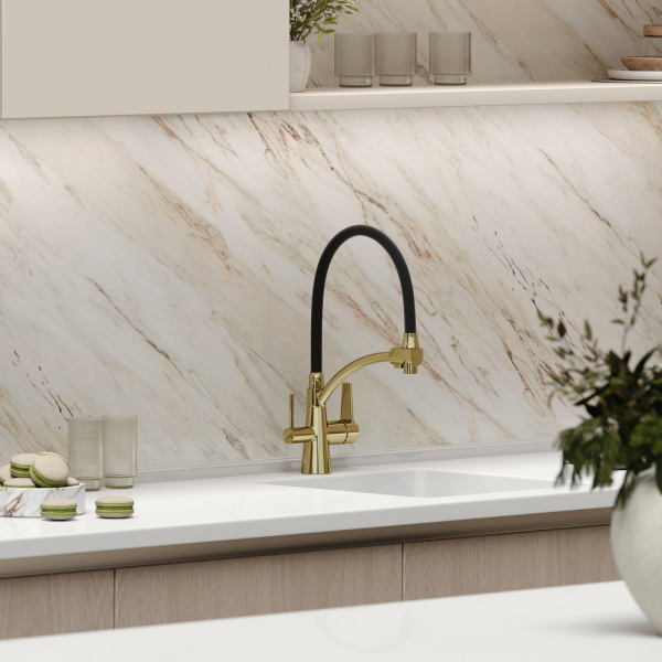 Смеситель для кухни Sancos Eri SC4001ZG с подключением к фильтру полированное золото