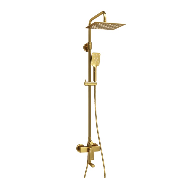 Душевая система со смесителем Wasserkraft  A155.198.201.BG монтаж настенная без термостата золото