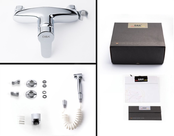 Гигиенический душ D&K Rhein DA1394541 настенный хром
