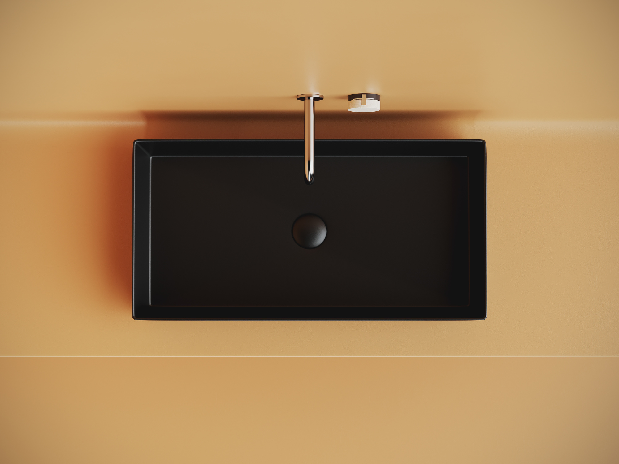 Раковина накладная прямоугольная Ceramica Nova Element CN6071MB фарфор цвет черный матовый