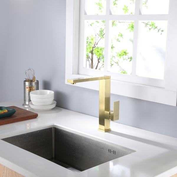 Смеситель для кухни Abber Daheim AF8214G без подключения к фильтру матовое золото