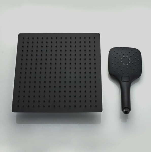 Душевая система со смесителем ALMAes Tena TVZ-1825 монтаж настенная без термостата черный матовый