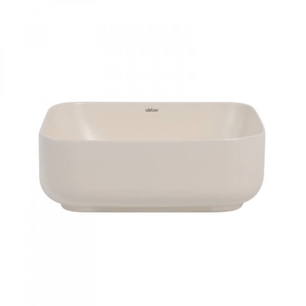 Раковина накладная квадратная  Abber Rechteck AC2211MBE фаянс цвет светло-бежевый матовый