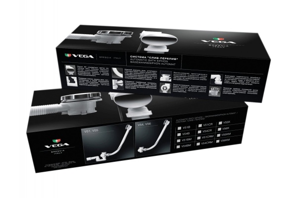 Слив перелив п/автомат Vega V55К Гл000006762 60см хром глянец