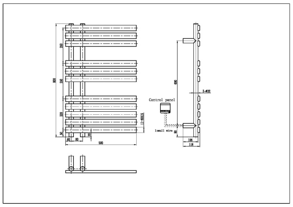 Полотенцесушитель электрический Boheme Venturo П11  50x80 723-MG матовое золото