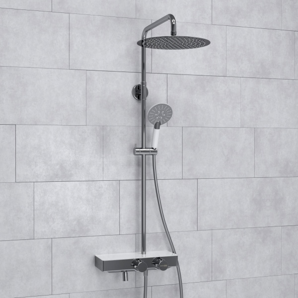 Душевая система со смесителем Wasserkraft  A113.116.058.CH Thermo монтаж настенная с термостатом хром