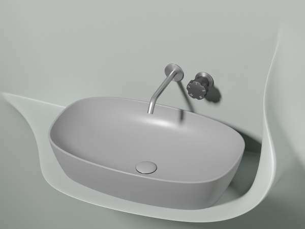 Раковина накладная овальная Ceramica Nova Element CN6049MSG фарфор цвет светло-серый матовый