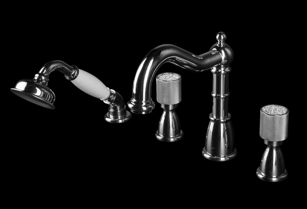 Смеситель для ванны Boheme Royal Cristal 396-Royal/CRST на борт ванны 
без термостата хром