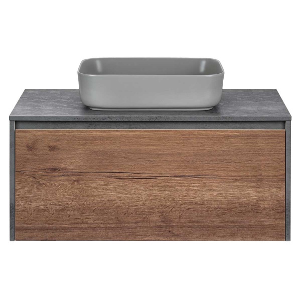 Тумба  подвесная Vincea Mesa VMC-2MS100TB 100 см  1 ящик+1 скрытый цвет T.Oak + Beton 