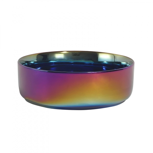 Раковина накладная круглая Abber Bequem AC2108Regen фаянс цвет хамелеон