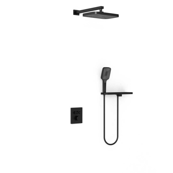 Душевая система со смесителем Vincea  VSFW-321MT1RMB монтаж встраиваемая в стену с термостатом матовый черный