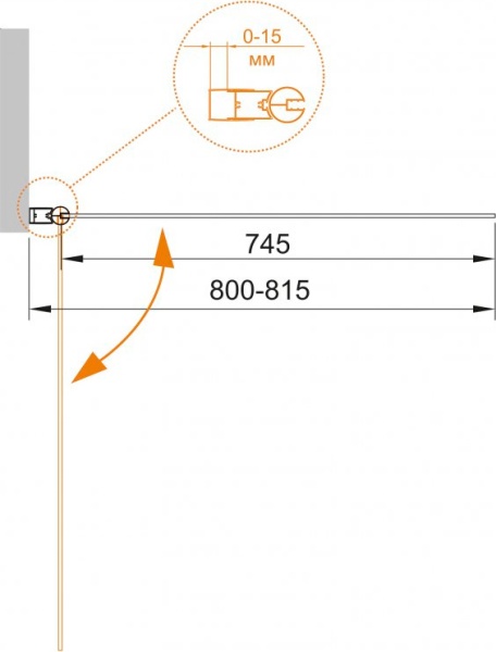 Шторка для ванны распашная  Cezares Eco ECO-O-V-1-80/140-C-Cr 81.5 см, стекла прозрачные, профиль хром