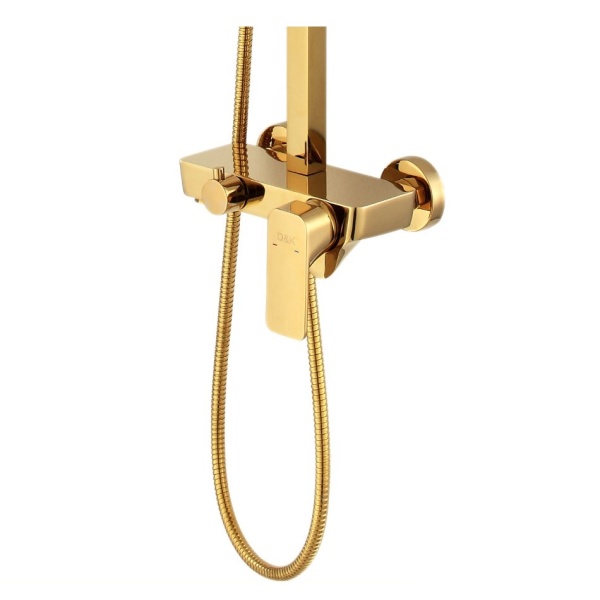 Душевая система со смесителем D&K Berlin DA1433703A01 монтаж настенная без термостата золото