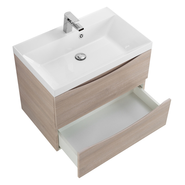 Тумба под раковину подвесная BelBagno Marino MARINO-700-2C-SO-RG-P 70 см  2 ящика цвет Rovere Grigio 