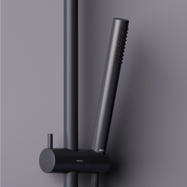 Душевая система со смесителем Damixa Scandinavian Pure 936810300 монтаж настенная с термостатом черный матовый