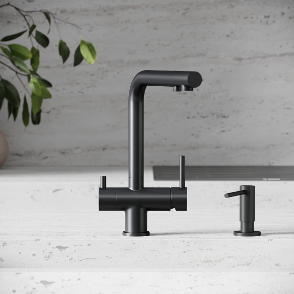 Смеситель для кухни Sancos Foster SC4014MB с подключением к фильтру черный матовый