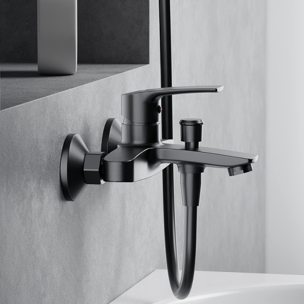 Смеситель для ванны или душа Damixa Eclipse 2.0 481000300 настенный 
без термостата черный матовый