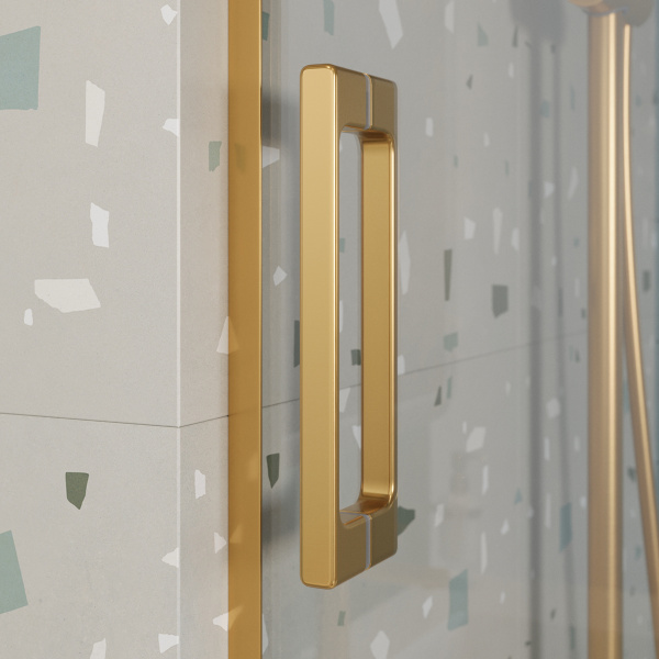 Шторка для ванны раздвижная  Cezares Tandem Soft TANDEM-SOFT-VF-2-180/145-C-BORO-IV 180 см, стекла прозрачные, профиль матовое золото