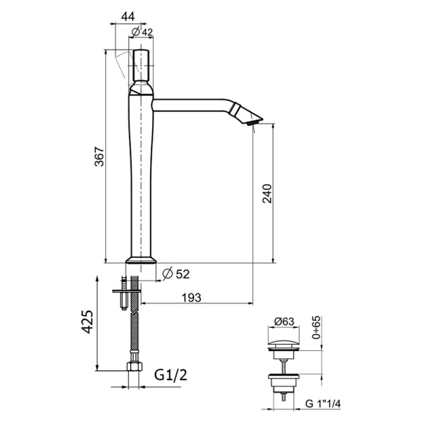 Смеситель для раковины Webert Opera OA830402560 черный