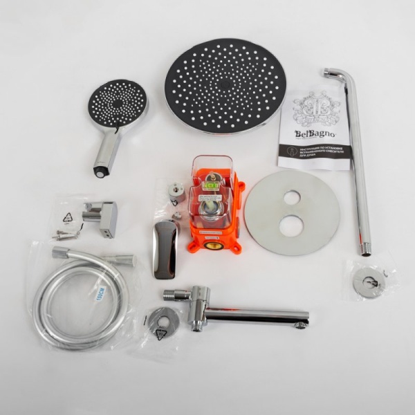 Душевая система со смесителем BelBagno Marino MARINO-VDSET-CRM монтаж встраиваемая в стену без термостата хром